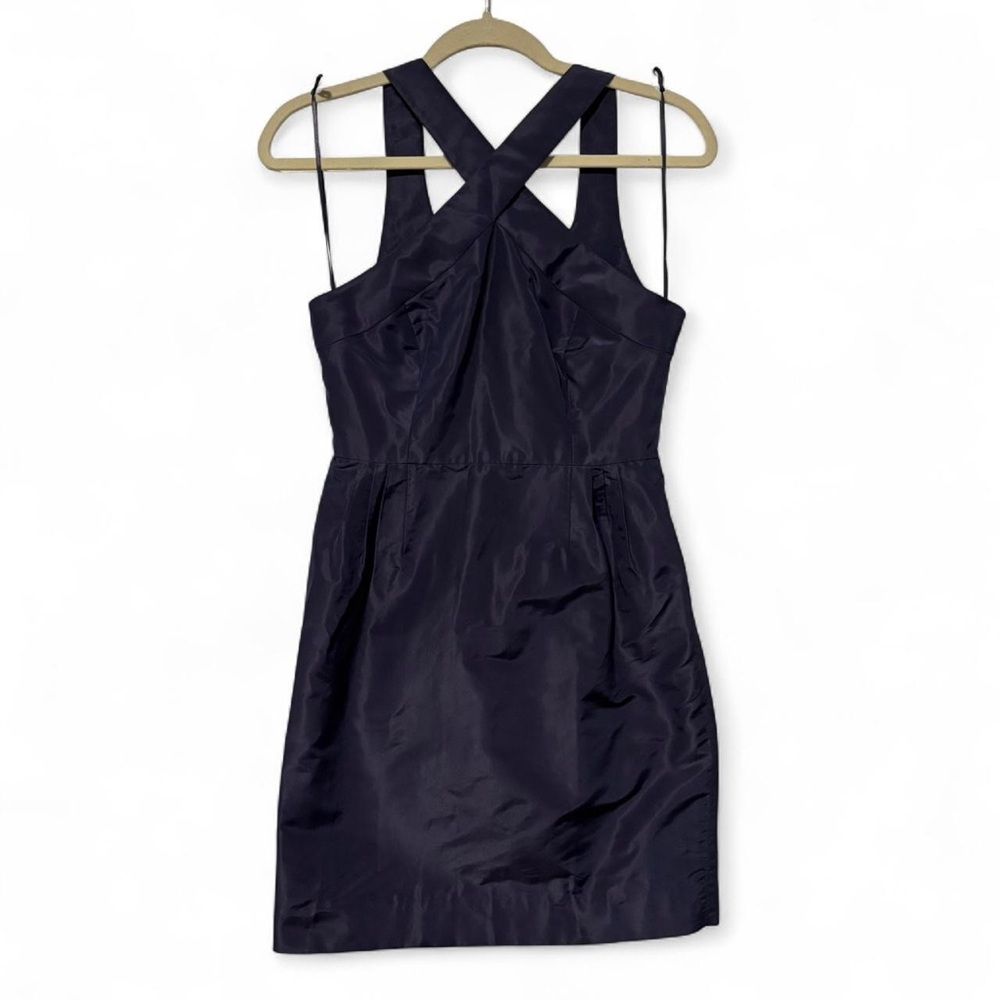 J. Crew 100% silk preppy classic navy blue formal cocktail dress women’s 4P